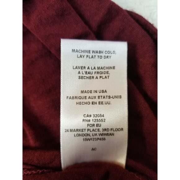Dolan Left Coast Collection Womens Small Stretch 3/4 Sleeve Tee Shirt Burgundy - Picture 4 of 8